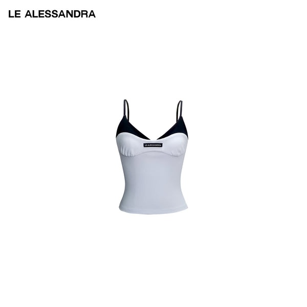 品牌直营 LE ALESSANDRA 叠搭撞色抹胸背心假两件