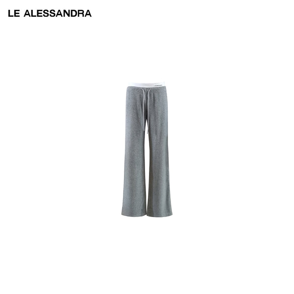 品牌直营 LE ALESSANDRA 双腰头拼接毛巾裤